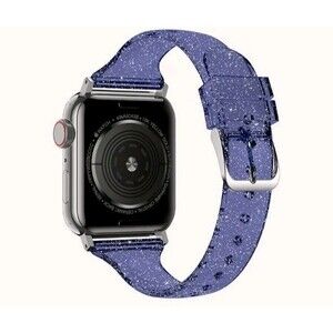 Smart Watch Silicone Band Glistening Purple Glitter Womens Compatible With Apple
